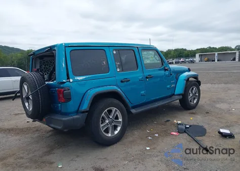 2020 Jeep Wrangler Unlimited Sahara 4X4 z USA, uszkodzony, nr VIN 1C4HJXEG1LW327720